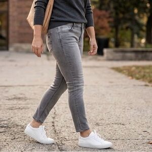 Kensie Effortless Ankle Jeans Grey Mid Rise Slim Leg Stretch Denim - Size 10/30